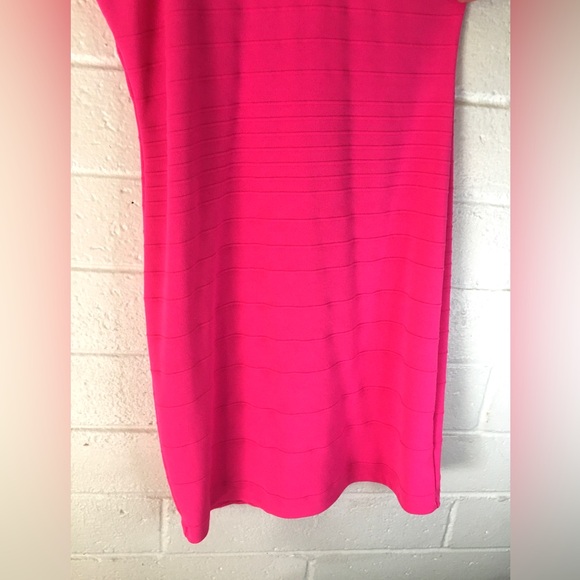 Bozzolo Hot Pink Stretch Ribbed Dress - Picture 4 of 16